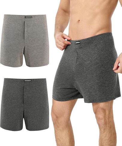 JODUCE 2 Pack Men's Merino Wool Boxer Briefs, Breathable Soft Loose Moisture Wicking Tagless with Elastic Waistband in Saudi Arabia