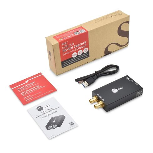 بطاقة التقاط فيديو SIIG SDI مع حلقة SDI، التقاط 1080p 3G/HD/SD-SDI، سجل USB 3.0 1080p، قشارة، تضمين الصوت، للبث المباشر لكاميرا SDI، UVC/UAC، H.264، متوافق مع TAA (CE-SD0K11-S1) in Saudi Arabia