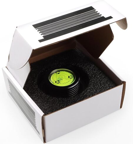 Record Weight Stabilizer Turntable Level Vinyl Clamp Player Flattener 315g LP Disc Phonograph with Bubble Leveling Making 3 in 1 (50Hz, Black，315g) in Kuwait