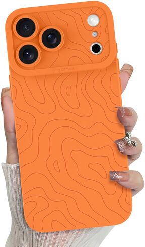 MZELQ for iPhone 16 Pro Max Case, Silicone Wave Ripple Cute Pattern, Camera Protection Soft Slim Phone Case for Phone Case -White in Saudi Arabia