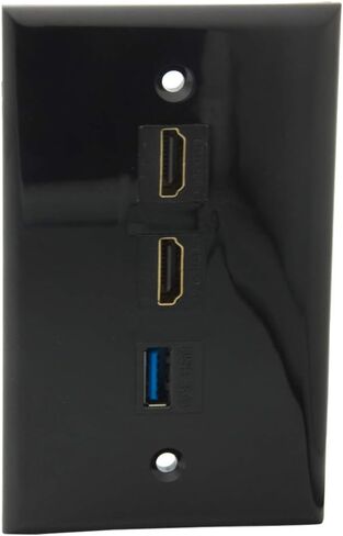 عصابة واحدة نمط الصلبة اللون الأسود 2 منافذ HDMI 1 منفذ USB 3.0 أنثى إلى أنثى لوحة الحائط in Kuwait