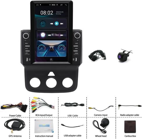 4+64G - 9.7" Double Din Car Stereo Radio for Dodge RAM 1500 2500 3500 2013-2018 with Carplay/Android Auto,Touch Screen Car Audio Receiver in-Dash GPS Head Unit,WiFi Bluetooth FM SWC + Backup Camera in Saudi Arabia