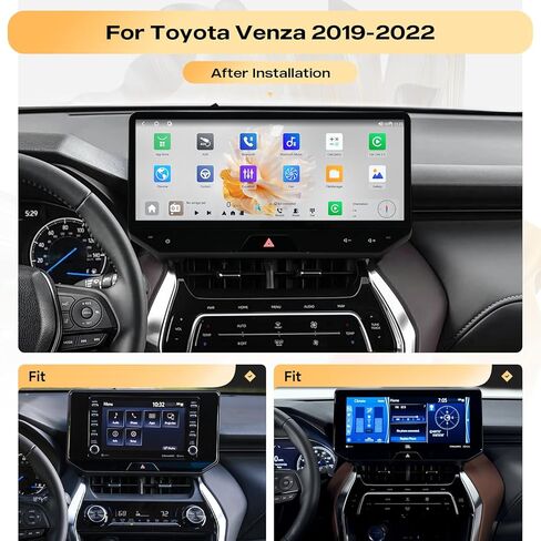 راديو سيارة 8+256 جيجابايت Android 13 لسيارة Toyota Venza 2019-2022، شاشة لمس QLED 12.3 بوصة 1920×720P QLED، CarPlay لاسلكي/Android Auto، 8 النواة، بلوتوث 5.0، 5G WiFi/4G LTE in Saudi Arabia