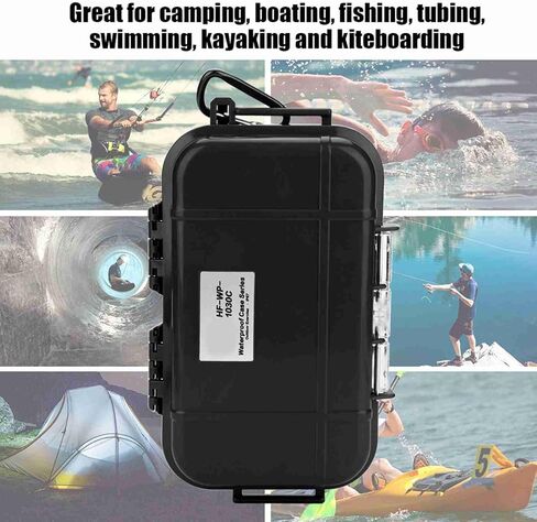Outdoor Shockproof Storage Case, Outdoor Storage Case, Airtight Carry Box Container with Detachable Rubber Pad for Camping Fishing Hiking(Black) in Saudi Arabia