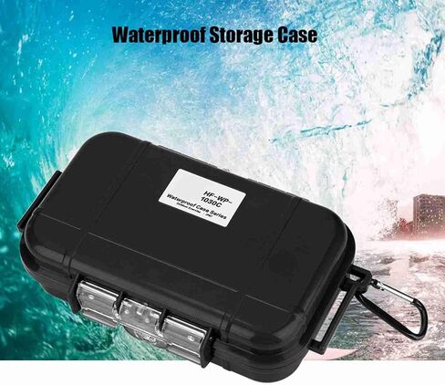 Outdoor Shockproof Storage Case, Outdoor Storage Case, Airtight Carry Box Container with Detachable Rubber Pad for Camping Fishing Hiking(Black) in Saudi Arabia