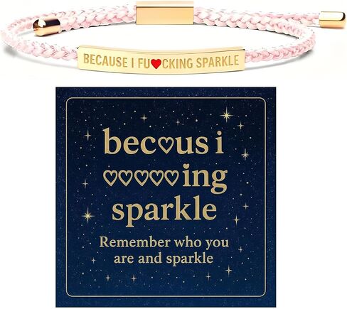 Long tiantian Because I Fucking Sparkle Bracelets Shine Inspirational Motivational Badass You Got This Bracelet Jewelry Gifts for Women in Saudi Arabia