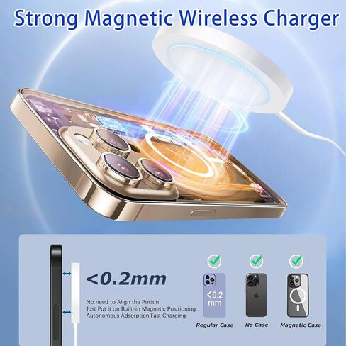 شاحن Mag-Safe لهاتف iPhone 17/16/15، [معتمد من Apple MFi] لوحة شحن مغناطيسية لاسلكية سريعة بقدرة 15 وات مع كتلة شاحن حائط USB C لهاتف Apple iPhone 17 Pro Max/17 Air/17 Pro/17/16E/16/15/14/13/12، AirPods in Kuwait