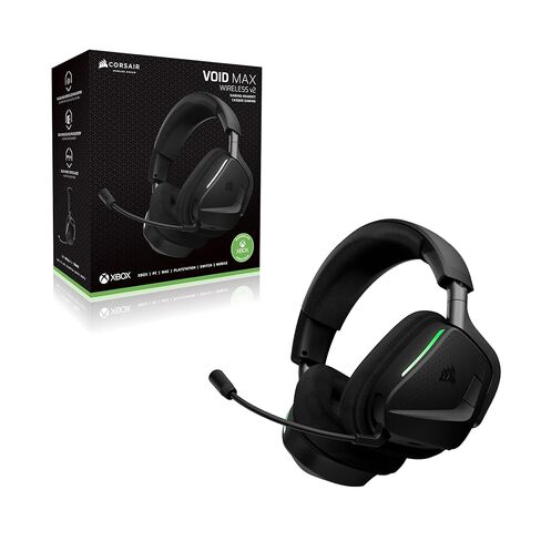 سماعة الألعاب اللاسلكية Corsair Void v2 MAX لأجهزة Xbox - 2.4 جيجا هرتز+بلوتوث، دولبي أتموس، بطارية 70 ساعة، شحن سريع، ميكروفون شفاف - كربون in Saudi Arabia