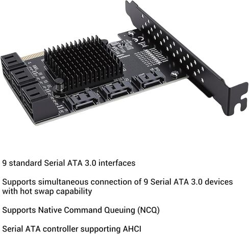 PCIE 4X to 9 Port 3.0 Expansion Card, 6Gbps PCI Express GEN3 Hard Drive Adapter with NCQ AHCI Technology, for 10 11 2003 Systems in Saudi Arabia