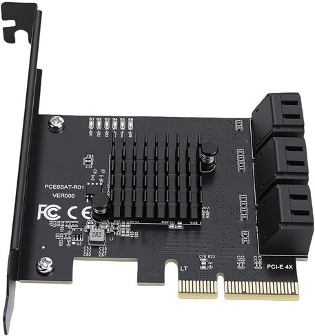 بطاقة تحكم PCIe 4X إلى 6 منافذ 3.0، محول SSD HDD بسرعة 6 جيجابت في الثانية مع شريحة RTL9100، لأنظمة 10 11 in Saudi Arabia