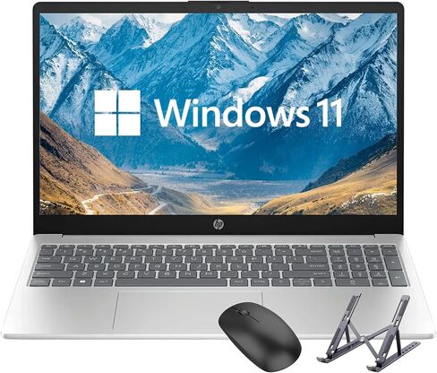 HP 17 Inch Laptop, AMD Ryzen 5 7530U Processor (Beats Intel Core i7-1065G7), 17.3" HD+ Touchscreen, 32GB RAM, 2TB SSD, Windows 11 Home, Natural Silver, Alpacatec Accessory (Renewed) in Saudi Arabia