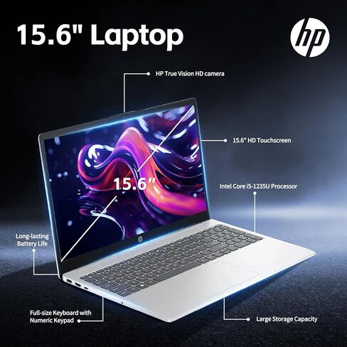 HP 17 Inch Laptop, AMD Ryzen 5 7530U Processor (Beats Intel Core i7-1065G7), 17.3" HD+ Touchscreen, 32GB RAM, 2TB SSD, Windows 11 Home, Natural Silver, Alpacatec Accessory (Renewed) in Saudi Arabia