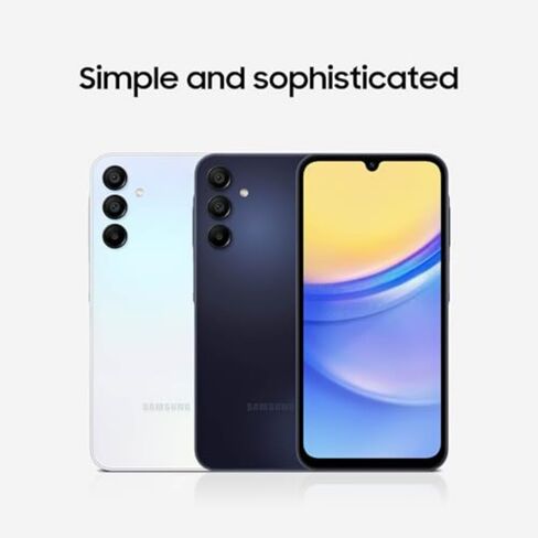 هاتف Samsung Galaxy A15 5G A Series، هاتف ذكي يعمل بنظام Android بسعة 128 جيجابايت، إصدار الولايات المتحدة، 2024، أزرق أسود (متجدد) in Kuwait