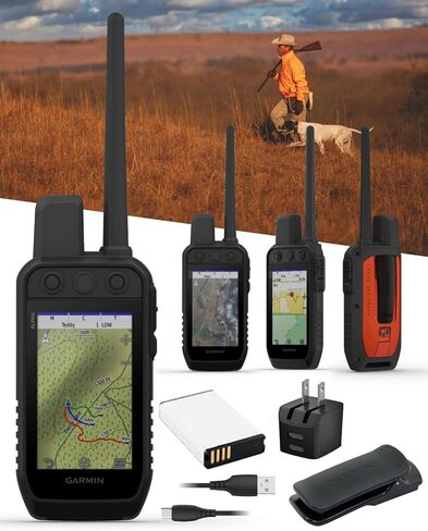 جهاز تحديد المواقع المحمول Garmin Alpha 200 Plus لتتبع وتدريب الكلاب، شاشة لمس 3.5 بوصة، تتبع وتدريب ما يصل إلى 20 كلبًا من 9 أميال، خرائط TopoActive محملة مسبقًا، 18 مستوى تدريب مع حزمة Wearable4U PowerBank in Saudi Arabia