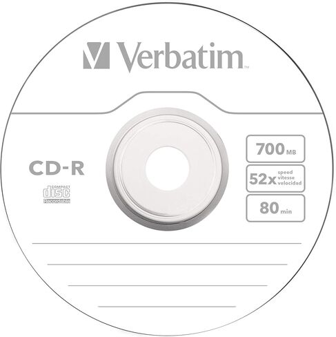Verbatim 43787 52X 700MB 50Pk CD-R مغزل حماية إضافية - فضي مطفي in Saudi Arabia