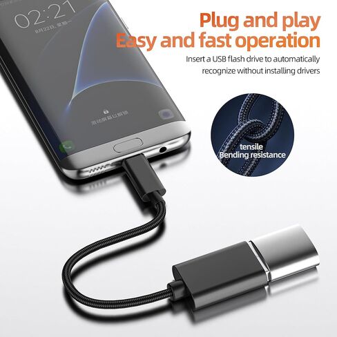 Micro USB to USB A Adapter OTG Cable (2 Pack) Android Connector Extender Computer Microusb Socket Phone Data Converter Compatible for Samsung S7 Flash Drive Cord Extension Keyboard Port Memory Stick in Saudi Arabia