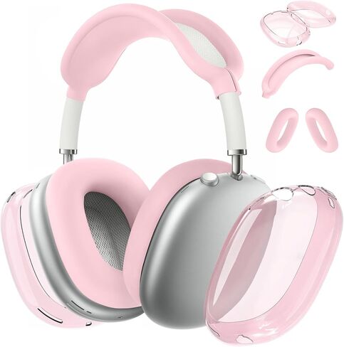 for AirPods Max case Cover,Anti-Scratch Ear Pad Case Cover/Ear Cups Cover/Headband Cover for AirPods Max. Clear Soft TPU and Silicone,Skin Scratch Proof. in Saudi Arabia