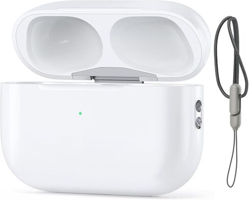 حافظة شحن لاسلكية لأجهزة AirPods Pro 2nd & 1st، منفذ USB-C، حافظة شاحن بديلة مع زر مزامنة بلوتوث، سماعات الأذن غير متضمنة (مع حبل أسود) in Kuwait