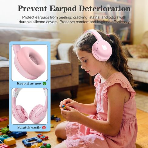 Earpads Sweat Cover for Tonies Toniebox 2, Washable Ear Pads Silicone Case Cover for Toniebox 2 Bluetooth Headphones Accessories Protective Pads Cover (Pink) in Saudi Arabia