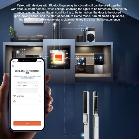 2.4Ghz WiFi Smart Keyless Entry Door Lock, Handle Water Proof Aluminum Biometric Door Lock TY App for 40-120mm Thickness Office Home Bedroom (Silver) in Saudi Arabia