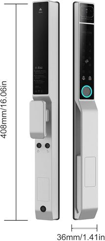 2.4Ghz WiFi Smart Keyless Entry Door Lock, Handle Water Proof Aluminum Biometric Door Lock TY App for 40-120mm Thickness Office Home Bedroom (Silver) in Saudi Arabia