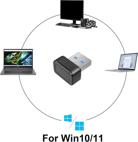 USB Fingerprint Reader Mini Fingerprint Scanner Recorder Quickly Recognizes Biometric Information for Windows 10/11 Hello System in Saudi Arabia
