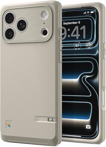 حافظة Spigen لهاتف iPhone 17 Pro، Classic LS MagFit [زر التحكم في الكاميرا] [متوافق مع Magsafe] - حجري in Saudi Arabia