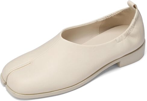 Split Toe Tabi Flats Retro Women Block Low Heels Loafers Shoes Solid Color Soft Vegan Leather Slip On Casual Lazy Shoes in Saudi Arabia