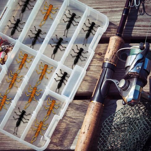 100 Pcs Soft Plastic Stonefly Scented Crappie Fishing Soft Plastic Stonefly Bass Crawfish Lures Crappie Worms Lure Bait Fishing Equipment Set in Saudi Arabia