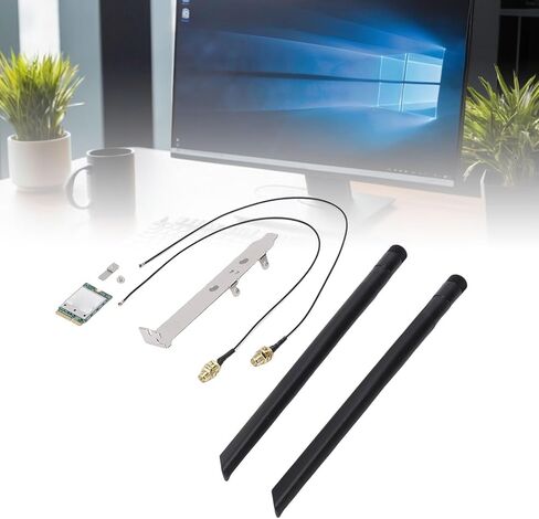 بطاقة لاسلكية GOWENIC WiFi 7، ثلاثية الموجات 2.4G 5G 6 جيجا هرتز M.2 5.8 جيجابت في الثانية وحدة محول شبكة لاسلكية، تدعم هوائيات خارجية مزدوجة 4K QAM، بطاقة شبكة للكمبيوتر المحمول in Saudi Arabia