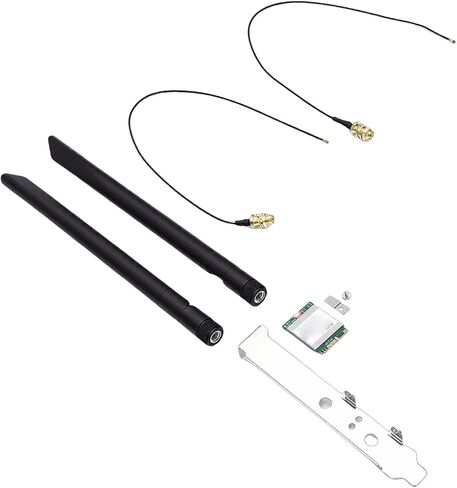 Yunseity WiFi 6E Card, Dual 8dBi Antennas 2.4GHz 5GHz NGFF M.2 Network Adapter 1800Mbps, with BT5. and MU MIMO, for 10 11 Laptops in Saudi Arabia