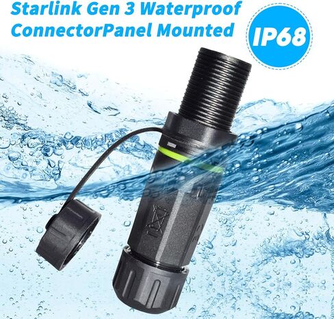 محول Starlink Ethernet Gen 3/Mini، IP68 مقاوم للماء Starlink Standard V3/Mini Dish وموصل جهاز التوجيه، محول RJ45 Ethernet إلى Starlink V3 وصلة كابل مع غطاء in Saudi Arabia