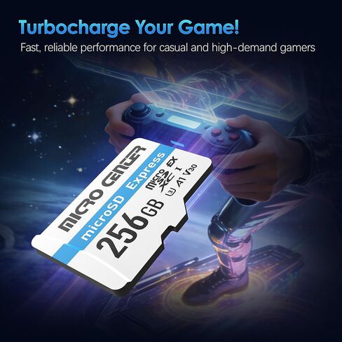 بطاقة ذاكرة Micro Center 256 جيجابايت microSDXC UHS-I U3 V30 A1 MicroSD Express، سرعة قراءة تصل إلى 880 ميجابايت/ثانية وكتابة تصل إلى 770 ميجابايت/ثانية in Kuwait