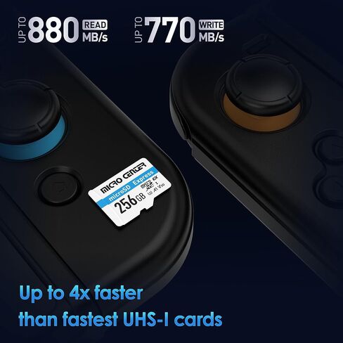 بطاقة ذاكرة Micro Center 256 جيجابايت microSDXC UHS-I U3 V30 A1 MicroSD Express، سرعة قراءة تصل إلى 880 ميجابايت/ثانية وكتابة تصل إلى 770 ميجابايت/ثانية in Kuwait