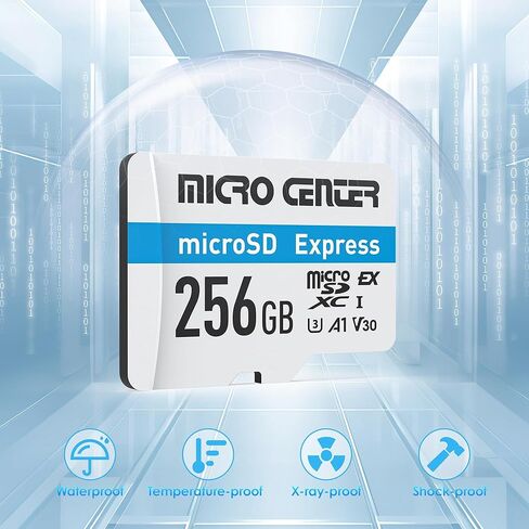 بطاقة ذاكرة Micro Center 256 جيجابايت microSDXC UHS-I U3 V30 A1 MicroSD Express، سرعة قراءة تصل إلى 880 ميجابايت/ثانية وكتابة تصل إلى 770 ميجابايت/ثانية in Kuwait