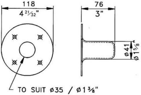 PENN ELCOM M1551 حامل مكبر صوت من الفولاذ لعمود 1-3/8 بوصة in Saudi Arabia