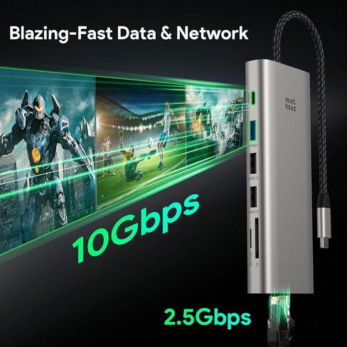 USB C Docking Station Dual Monitor Adapter,Minthouz Displayport Docking Station with Dual 8K DP,USB Hub 4K HDMI,100W PD in,10Gbps USB A/C,2.5G Ethernet Port for for Windows & Mac in Saudi Arabia