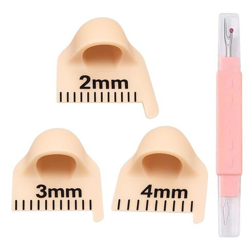 Edge Stitch Lock and Sewing Gauge-Sewing Gauge-Edge Sewing Lockranding Tool-Needle Gauge Quilting Ruler for Straight & Curved Seams for Beginners,Professional Sewers - 2/3/4 Mm, 3 Pcs,Plastic (Beige) in Saudi Arabia