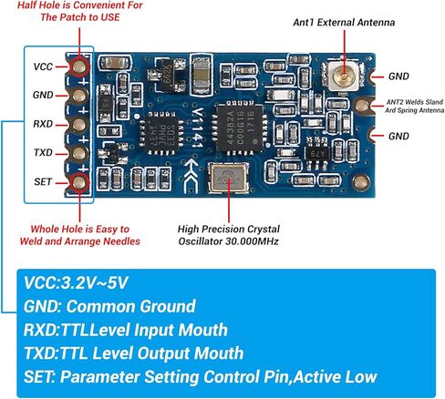 3pcs HC-12 433Mhz SI4463/SI4438 Wireless Serial Port Module 1000M Replace Bluetooth with Antenna in Saudi Arabia