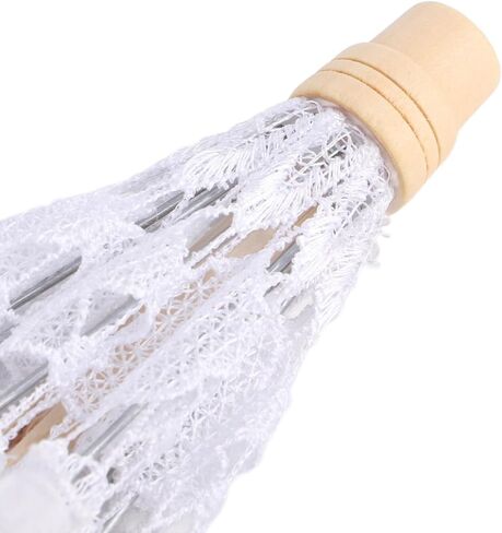 Mini Lace Umbrella Bridal Parasol, White or Beige 12.2x14.6in - Elegant Wedding Accessory, Lightweight Photography & Party Decor for Girls in Saudi Arabia