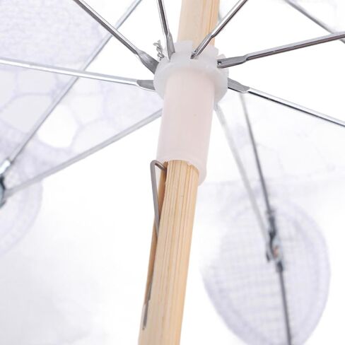 Mini Lace Umbrella Bridal Parasol, White or Beige 12.2x14.6in - Elegant Wedding Accessory, Lightweight Photography & Party Decor for Girls in Saudi Arabia