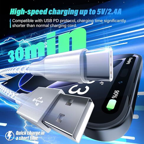 سلك شاحن Car Carplay لهاتف iPhone 17 16 15 2 حزمة [3FT+6FT]، كابل شحن USB A إلى USB C لسلك CarPlay USBC لجهاز iPad Pro 12.9/11، Air 5th/4th Gen in Kuwait