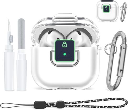 [قفل آمن] لـ AirPods Pro 2nd/1st Case Gen ، غطاء واقي واضح لـ TPU المقاوم للصدمات لـ AirPods Pro Gen 2nd/1st Accessories مع مجموعة Cleaning Kit & Keychain & Lanyard (Clear Pink) in Kuwait