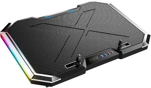 وسادة تبريد للكمبيوتر المحمول Angoily RGB قابلة للتعديل، مروحة هادئة للارتفاع لأجهزة الكمبيوتر المحمولة المخصصة للألعاب، تصميم لتبريد الهواء والألعاب المحسنة in Kuwait