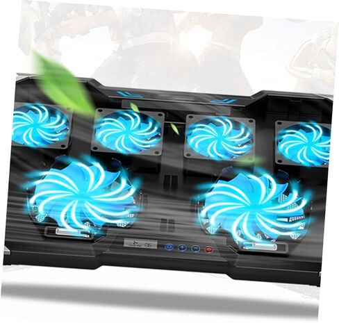 وسادة تبريد للكمبيوتر المحمول Angoily RGB قابلة للتعديل، مروحة هادئة للارتفاع لأجهزة الكمبيوتر المحمولة المخصصة للألعاب، تصميم لتبريد الهواء والألعاب المحسنة in Kuwait