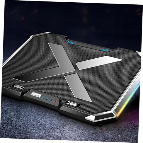 وسادة تبريد للكمبيوتر المحمول Angoily RGB قابلة للتعديل، مروحة هادئة للارتفاع لأجهزة الكمبيوتر المحمولة المخصصة للألعاب، تصميم لتبريد الهواء والألعاب المحسنة in Kuwait