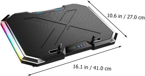 وسادة تبريد للكمبيوتر المحمول Angoily RGB قابلة للتعديل، مروحة هادئة للارتفاع لأجهزة الكمبيوتر المحمولة المخصصة للألعاب، تصميم لتبريد الهواء والألعاب المحسنة in Kuwait
