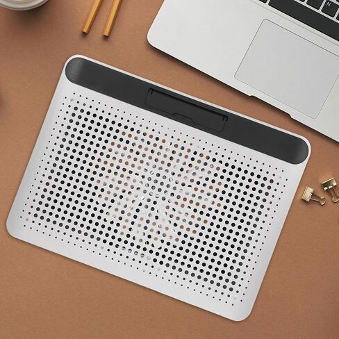 قاعدة تبريد للكمبيوتر المحمول من سبائك الألومنيوم مع منافذ USB مزدوجة، حامل تبريد للكمبيوتر المحمول رقيق وهادئ لأجهزة الكمبيوتر المحمولة حتى زوايا مريحة وإطار دعم مروحة الكمبيوتر المقاوم للانزلاق باللون الفضي in Kuwait