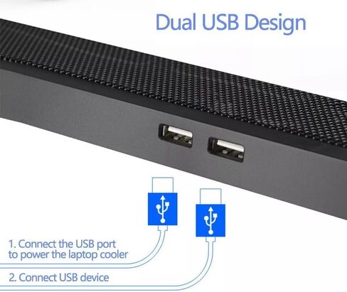 وسادة تبريد للكمبيوتر المحمول Asus VivoBook 15 F524 Gaming، مبرد كمبيوتر محمول مع 4 مراوح، شاشة عرض LCD، 4 ارتفاع، 2 منفذ USB-A حامل كمبيوتر محمول in Saudi Arabia