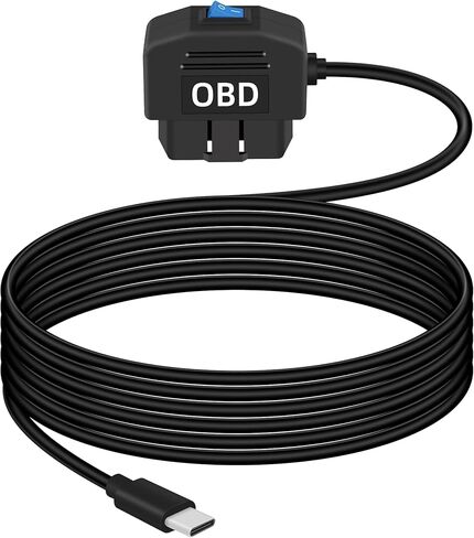 كابل الطاقة GELRHONR ذو الزاوية اليمنى obd لكاميرا داش، طقم أسلاك USB C obd2 Dashcam مع مراقبة 24 ساعة ووضع Acc 2 11.5 قدم، لمركبات الوقود الهجين EV (الزاوية اليمنى USB C أسود) in Kuwait
